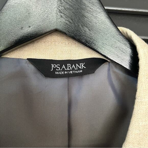 Jos. A. Bank Men’s Linen and Wool Blend Tan Sport Coat Blazer, Size 46R - Picture 13 of 16